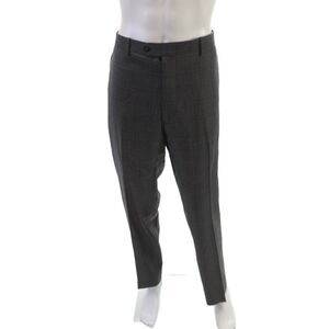 JB Britches Mens Dress Pants Gray Worsted Wool Button Inseam 30 Size 42